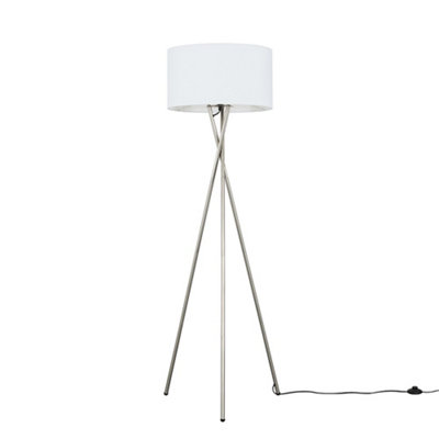 ValueLights Camden Tripod Satin Silver Floor Lamp