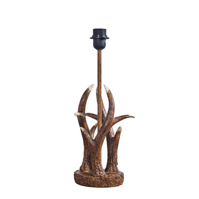ValueLights Caribou Intertwined Caribou Antler Design Table Lamp Base Rustic Natural Finish