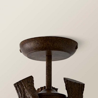 ValueLights Caribou Rustic Caribou Antler 3 Way Brown Ceiling Light