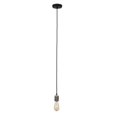 ValueLights Casco Low-Hanging Antique Brass Ceiling Rose and Flex Lampholder Ceiling Light Fitting
