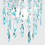 ValueLights Ceiling Pendant Light Shade With Teal And Clear Acrylic Jewel Effect Droplets