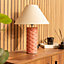 ValueLights Ceramic Coral Mermaid Shell Scallop Bedside Table Lamp with Tapered Lampshade