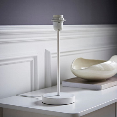 ValueLights Charles Metal White Single Stem Table Lamp Base