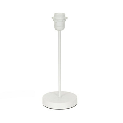 ValueLights Charles Metal White Single Stem Table Lamp Base