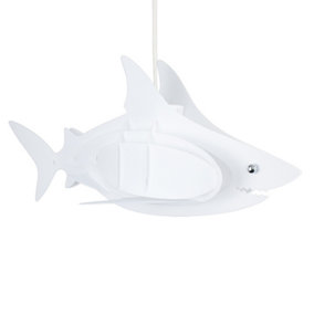 ValueLights Children's Bedroom White Shark Ceiling Pendant Light Shade