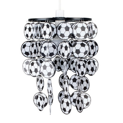 ValueLights Children's Black And White Football Bedroom/Nursery Ceiling Pendant Light Shade