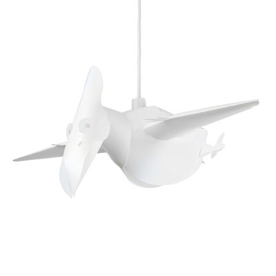 ValueLights Children's White Pterodactyl Dinosaur Jurassic Bedroom Ceiling Pendant Light Shade