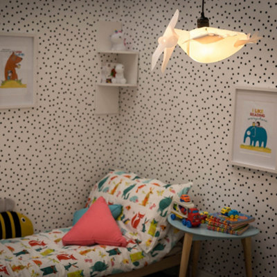 ValueLights Children's White Pterodactyl Dinosaur Jurassic Bedroom Ceiling Pendant Light Shade