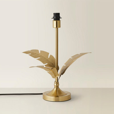 ValueLights Christina Gold Palm Leaf Detail Single Stem Table Lamp Base