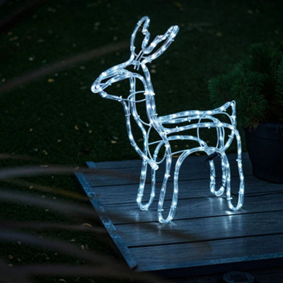 ValueLights Christmas Reindeer White Outdoor Decorative Light