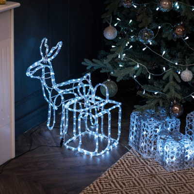 ValueLights Christmas Reindeer White Outdoor Decorative Light
