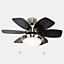 ValueLights Chrome 30" Modern Ceiling Fan with Light & Reversible Blades - Complete with 2 x 4w LED SES E14 Golfball Bulb