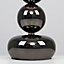 ValueLights Chrome Touch Table Lamp With Black Faux Silk Shade