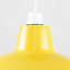 ValueLights Civic Metro Yellow Ceiling Pendant Shade and B22 GLS LED 10W Warm White 3000K Bulb