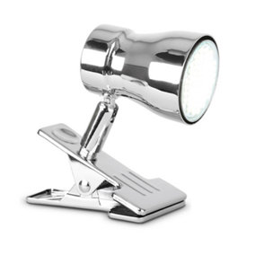 ValueLights Clamp On Desk Lamp Spotlight In Polished Chrome Finish