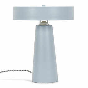 ValueLights Compact Size Blue Metal Bedside Table Lamp with Lampshade Bedroom Light - Bulb Included