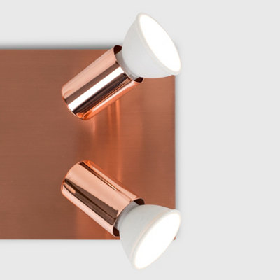 Aftertech Einbauleuchten-Halter GU10 – Kupferfarben, Quadratisch, Neigbar, Für LED/Halogen