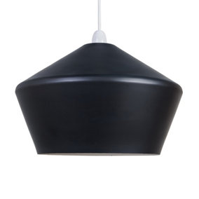ValueLights Contemporary Black Flared Angular Ceiling Pendant Light Shade - Includes 10w LED GLS Bulb 3000K Warm White