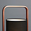 ValueLights Contemporary Copper Metal Lantern Frame Black Cylinder Table Lamp