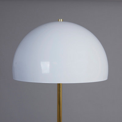 ValueLights Contemporary Gold And White Dome Floor Lamp