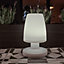 ValueLights Contemporary IP44 Rated Outdoor White Mushroom Table Lamp with an Integrated Rechargeable RGB Colour Changing LED