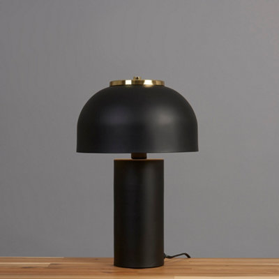 Leaning Matt Brass Table Lamp with Black Shade - ID 11029 – The