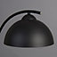ValueLights Contemporary Matt Black Crescent Frame Dome Table Lamp
