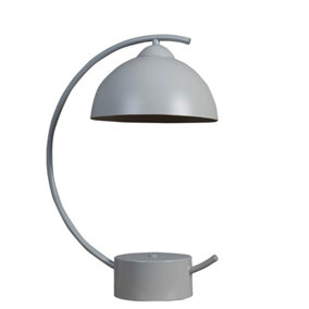 ValueLights Contemporary Matt Grey Crescent Frame Dome Table Lamp