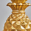 ValueLights Contemporary Pineapple Design Gold Effect Table Lamp With White Shade