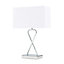 ValueLights Contemporary Polished Chrome Table Lamp With White Rectangular Shade