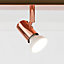 ValueLights Copper Ceiling Bar Spotlight and GU10 Spotlight LED 5W Cool White 6500K Bulbs