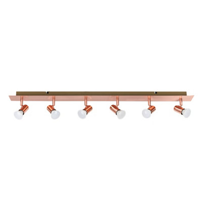 ValueLights Copper Ceiling Bar Spotlight and GU10 Spotlight LED 5W Warm White 3000K Bulbs