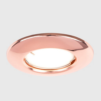 ValueLights Copper Finish GU10 Ceiling Downlight Fitting - Complete with 1 x 5W GU10 Cool White LED Bulb