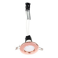 ValueLights Copper Finish GU10 Ceiling Downlight Fitting - Complete with 1 x 5w Warm White LED Bulb 3000K