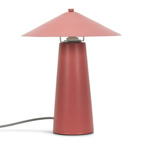 ValueLights Coral Metal Bedside Table Lamp with Tapered Lampshade Living Room Bedroom Light