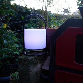ValueLights Corte Black Metal Table Lamp with Rechargeable Colour Changing LED Shade