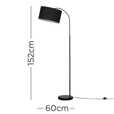 ValueLights Curva Black Floor Lamp