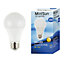 ValueLights Dalby Gloss Black Single Uplighter Modern Floor Lamp With White Shade And E27 3000K Warm White Bulb