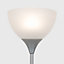 ValueLights Dalby Silver Single Uplighter Modern Floor Lamp With White Shade
