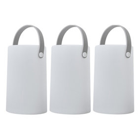 ValueLights Daomu 3 Pack IP44 Rated Outdoor White Colour Changing LED Lantern Table Lamps Rechargeable