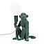 ValueLights Dark Green Velvet Monkey Bedside Table Lamp Animal Bedroom Light - Bulb Included
