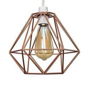 ValueLights Diablo Copper Ceiling Pendant Shade and B22 Pear LED 4W Warm White 2700K Bulb