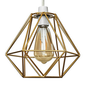 ValueLights Diablo Gold Ceiling Pendant Shade and B22 Pear LED 4W Warm White 2700K Bulb