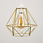 ValueLights Diablo Gold Ceiling Pendant Shade and E27 Pear LED 4W Warm White 2700K Bulb