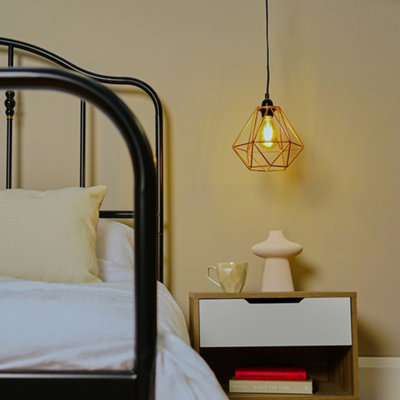 ValueLights Diablo Modern Geometric Copper Metal Basket Cage Ceiling Pendant Light Shade