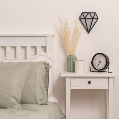 ValueLights Diamond Matte Black IP64 Rated Bathroom Frosted Integrated LED Wall Light