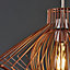 ValueLights Disperse Geometric Design Copper Wire Basket Cage Ceiling Pendant Light Shade And LED Bulb