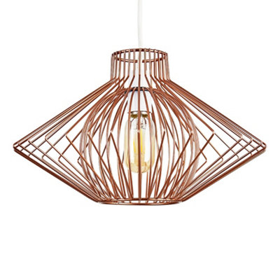ValueLights Disperse Geometric Design Copper Wire Basket Cage Ceiling Pendant Light Shade
