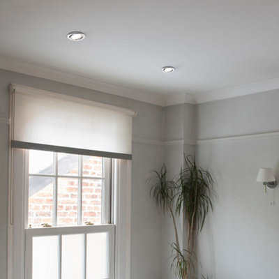Brushed chrome ceiling spotlights top