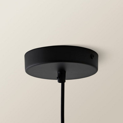 ValueLights Duomo Industrial Style Matt Black Metal Ceiling Pendant Light Fitting